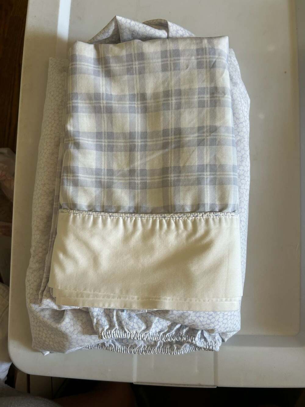Laura Ashley Hampton Plaid King Fitted Sheet & 2 King Shams